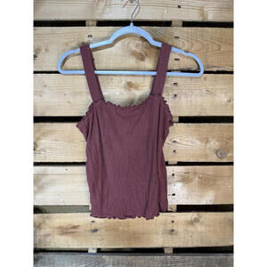 American Eagle Soft & Sexy Ribbed Tank Top - Burgundy